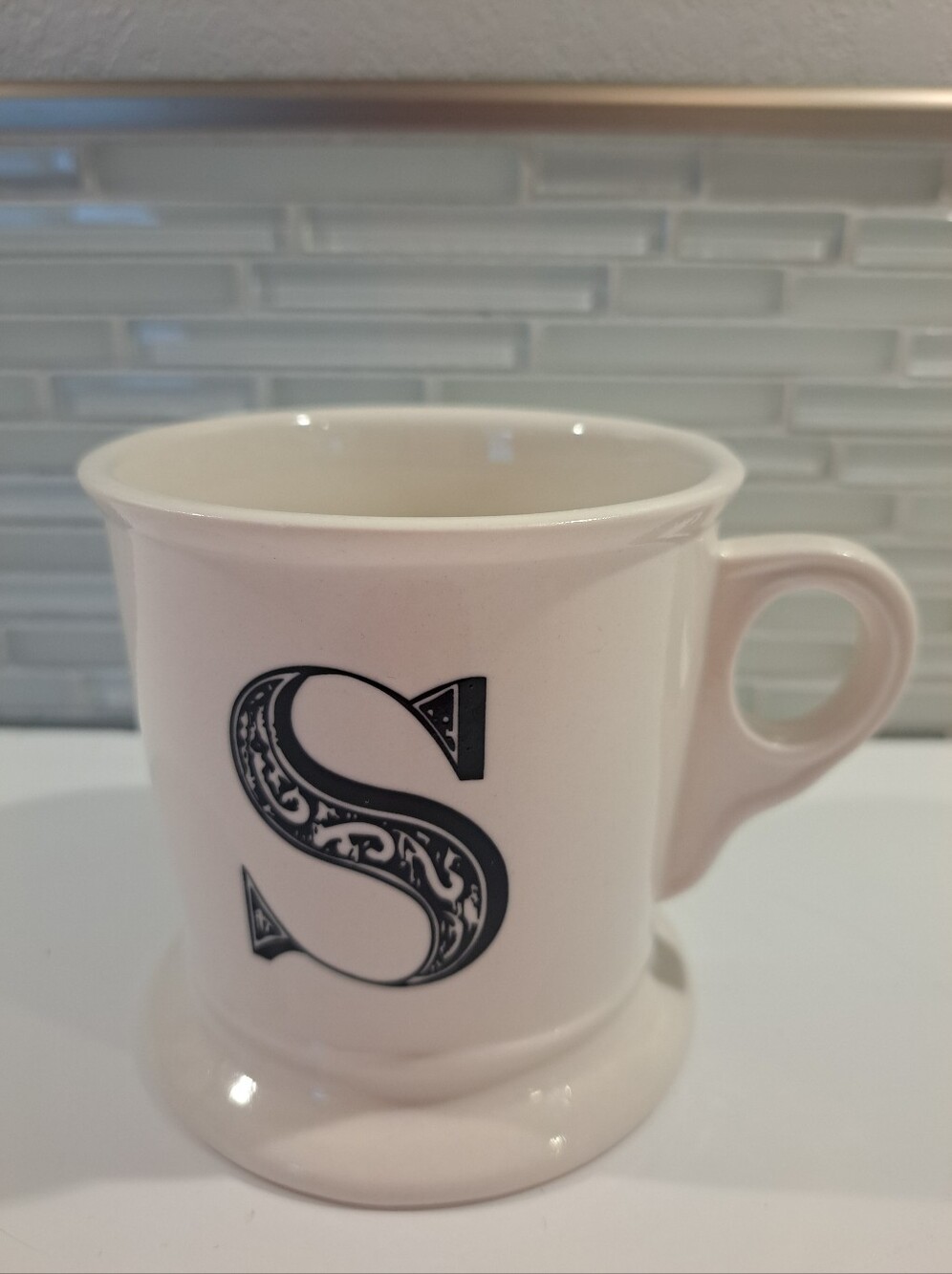 Anthropologie Mug "S" Barber Monogram